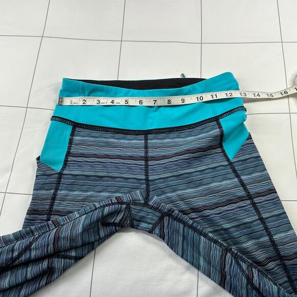 Lululemon Leggings Womens 4 Blue Pace Rival Space Dye Twist Cropped Gym Run Yoga - Picture 7 of 10